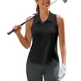 thumbnail image 1 of Pinspark Women's Sports Polo Shirts Sleeveless Summer Golf Tank Lightweight Quick Dry Collared Golf Shirt Sportswear, 1 of 7