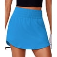 thumbnail image 1 of PINSPARK Womens Golf Skort Pleated Tennis Skirt Elastic High Waisted Pickleball Skirts Lightweight Solid Athletic Skirt with Inner Shorts Pockets, 1 of 9