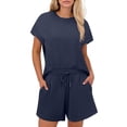 thumbnail image 1 of Pinspark Pajamas Lounge Sets for Women Drawstring Shorts with Pockets Casual 2 Piece Outfits Comfy Travel Set Sweatsuit for Summer 2025, 1 of 8
