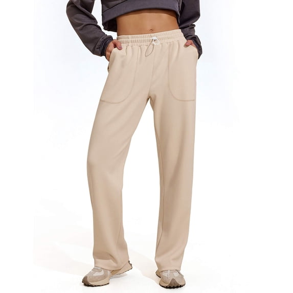 Pinspark Womens Straight Leg Sweatpants Casual Athletic Workout Pants Stretch Soft Lounge Pants with Pockets