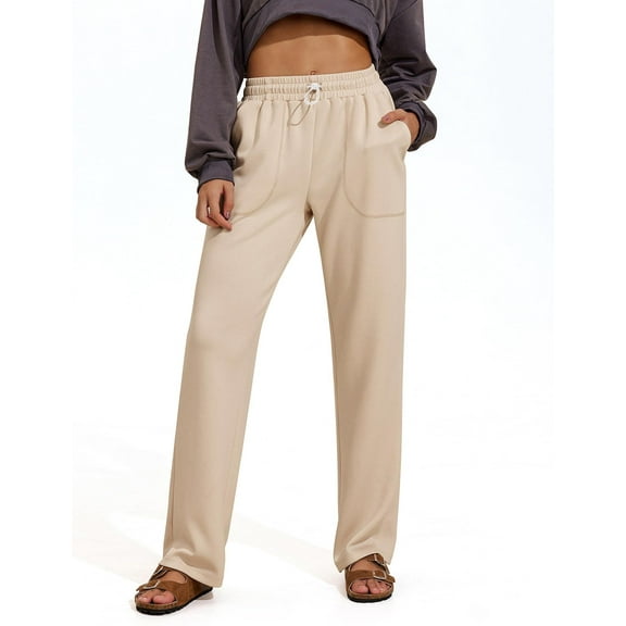 PINSPARK Womens Sweatpants Straight Leg Casual Loose Lounge Pants Comfy Baggy Track Pants with Pockets