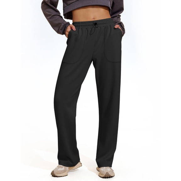 Pinspark Womens Straight Leg Sweatpants Casual Athletic Workout Pants Stretch Soft Lounge Pants with Pockets