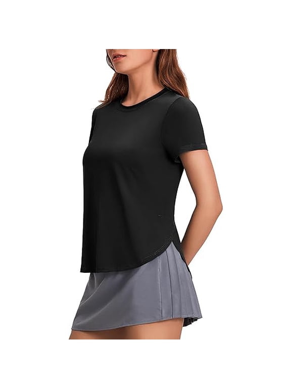 Workout Tops for Womens UPF 50+ Protection T-Shirts Short Sleeve Loose Fit Yoga Top Moisture Wicking Sports Tee Shirts