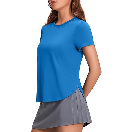 Pinspark Workout Tops for Womens UPF 50+ Protection T-Shirts Short Sleeve Loose Fit Yoga Top Moisture Wicking Sports Tee Shirts