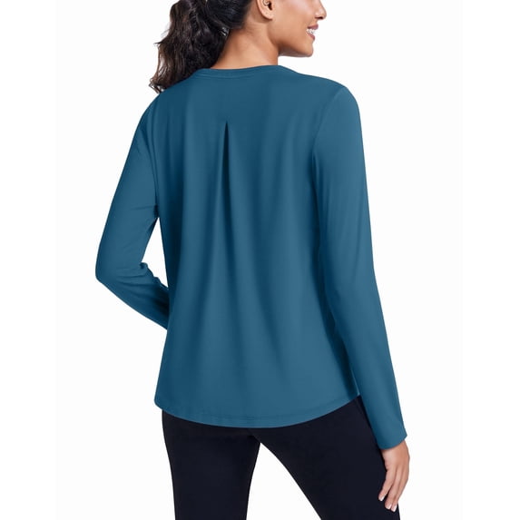 Pinspark Long Sleeve Workout Shirts for Women Activewear Casual Workout Tops with High-Low Hem for Yoga Gym Running Camping