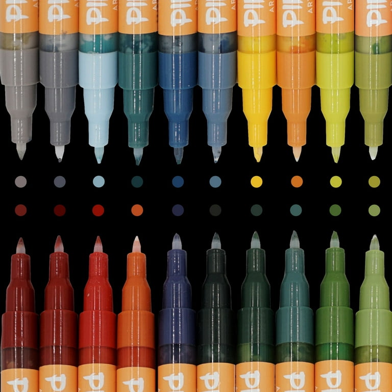 Acrylic Paint Markers, 18 Colors, 0.7mm Fine Tip Art Markers