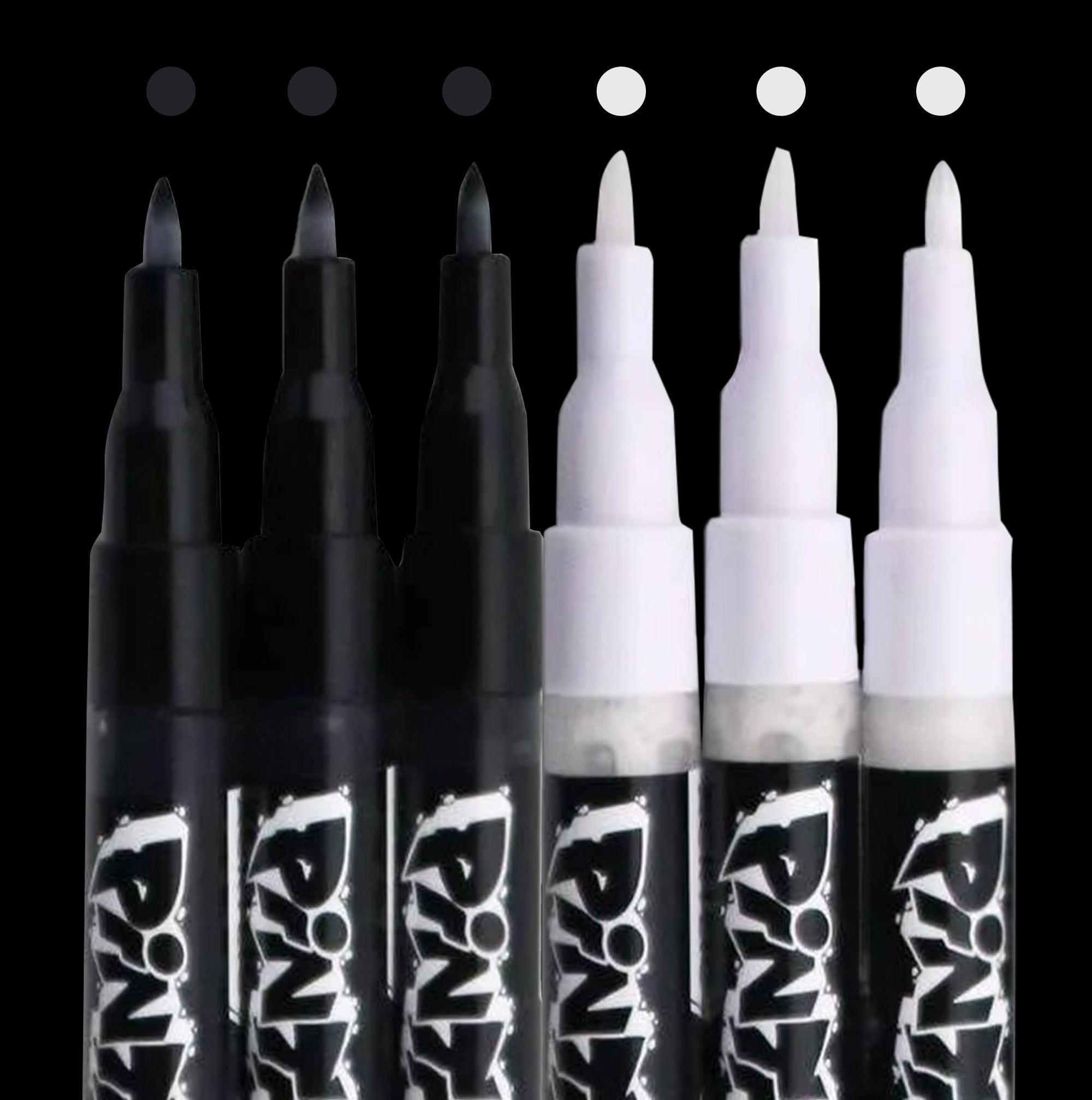 Acrylic Paint Pens,6 Pack Black White Paint Markers, Paint Pens For Rock  Painting Stone Ceramic Glass Wood Plastic Metal