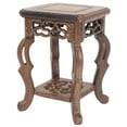 thumbnail image 1 of PINXOR 5.31'' x 3.54'' x 3.54'' Dark Red Wooden Flower Pot Base Plant Stand, 1 of 7
