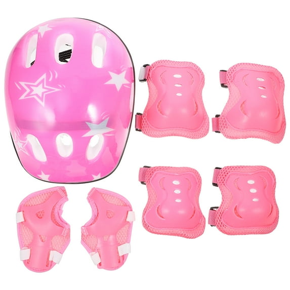 PINXOR 7Pcs Kids Pad Set Knee Elbow Pads Wrist Guards Sports Bike Skateboard Protective Gear Set Adjustable Safety Pad with Strap for 3~10yrs Girls Boys Toddler Child Cycling Bicycle