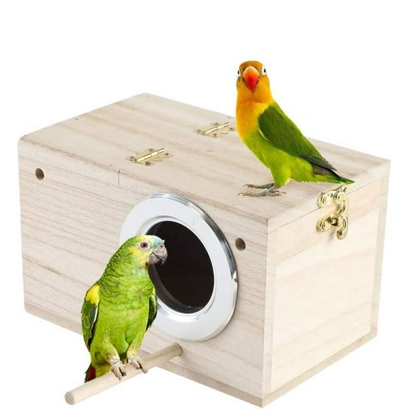 PINXOR Parakeet Nest Box Bird cage with Natural Pine Wood, Bird Nest Breeding Box Cage for Budgie/Cockatiel/Conure/Parrot/Dove, 8'' X 4.8'' X 4.8''
