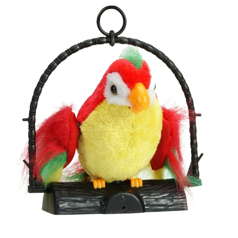 PINXOR Talking Parrot Electronic Pet Toy, Red, Plush, 18x15x9cm