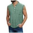 thumbnail image 1 of PIOMLL Mens Shirts And Tops Fashion Sanding Pocket Lambswool Buckle Composite Green Graphic T-Shirts 3XL, 1 of 4