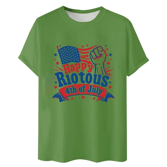 PIOMLL Mens T Shirt Loose Fit Short Sleeve Crew Neck Summer Comfortable Printed Green Fall Tops L