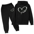 thumbnail image 1 of PIOMLL Outfit Sets for Girls Casual 2 Piece Printed Hoodie Pants Playful Bottoms Comfy Youth Black Winter Clothing 3-4 Years, 1 of 2