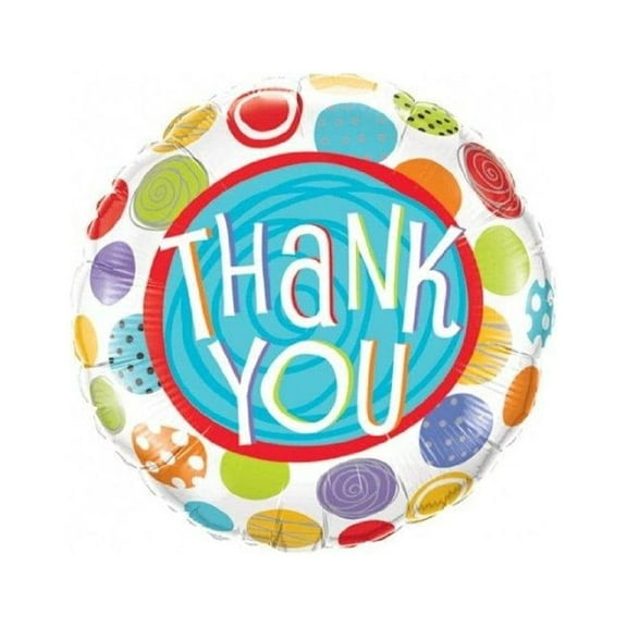 PIONEER BALLOON COMPANY 33354 Thank You Patterned Dots Balloon Pack, 18"