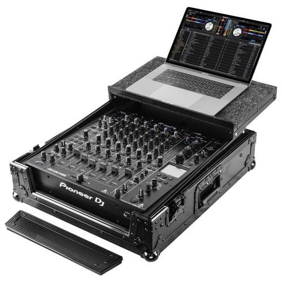 PIONEER DJM-V10 ATA FLIGHT CASE IN BLACK WITH GLIDE LAPTOP PLATFORM
