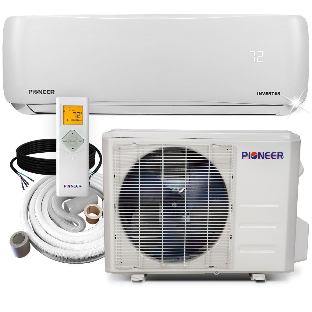 PIONEER Ductless Mini Split Inverter Heat Pump System. 12,000 BTU/h,  110-120V, 19.5 SEER - Walmart.com