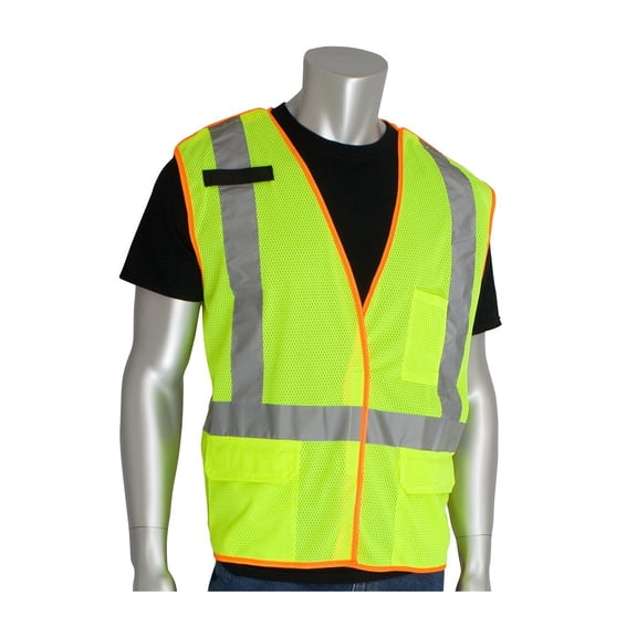 PIP 302-0210-LY/2X ANSI Class 2 and CAN/CSA Z96 X-Back Breakaway Mesh Vest
