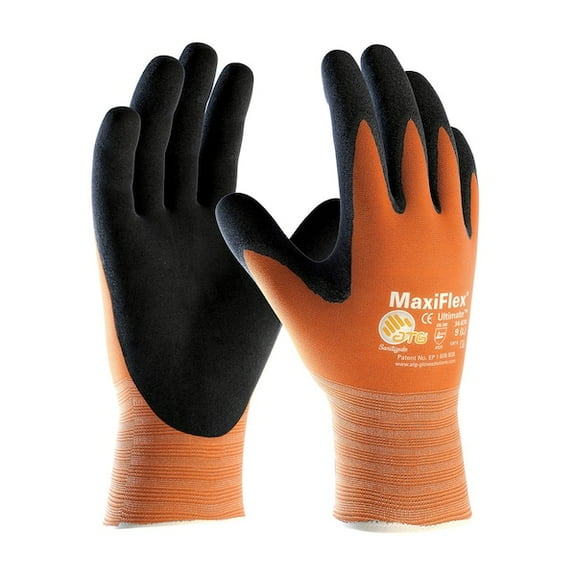 PIP 34-8014 Maxiflex Ultimate Nitrile Coated Micro-Foam Grip Nylon Glove Size Large 12 Pairs