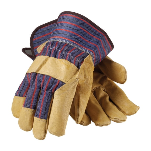 PIP 87-3563/XL Premium Grade Top Grain Pigskin Leather Palm Glove with Fabric Back, Safety Cuff