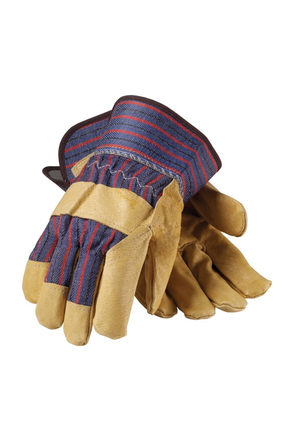 PIP 87-3563/XL Premium Grade Top Grain Pigskin Leather Palm Glove with Fabric Back, Safety Cuff