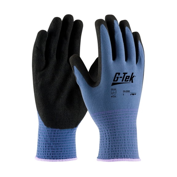 PIP G-Tek Nitrile MicroSurface Nylon Grip Gloves, 12 Pairs/DZ, Medium