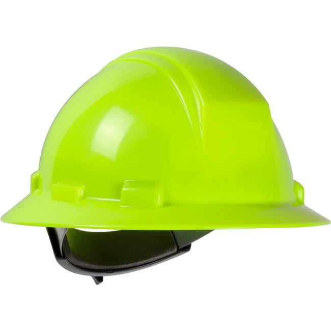PIP Industries B3113551 Kilimanjaro Full Brim HDPE Shell 4 Point Nylon Webbing Cradle Ratchet High-Visibility Adjustment Hard Hat, Yellow