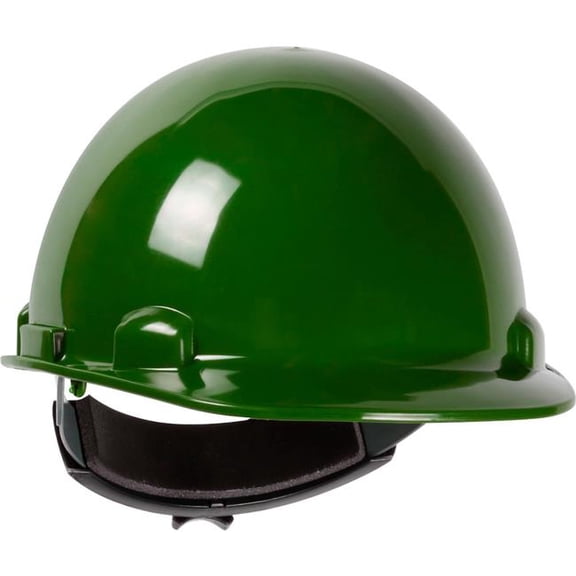 PIP Industries B3113552 Dynamic Dom Cap Style Dome HDPE Shell 4 Point Suspension Ratchet Adjustment Hard Hat, Green