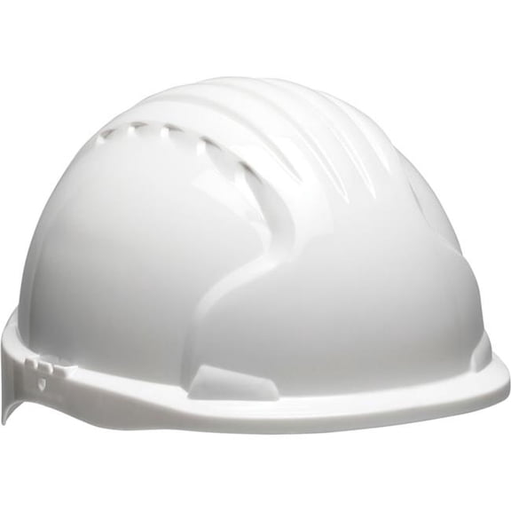 PIP Industries B3113576 Evolution Deluxe Short Brim HDPE Shell 6-Point Suspension with Ratchet Adjustment Hard Hat, White