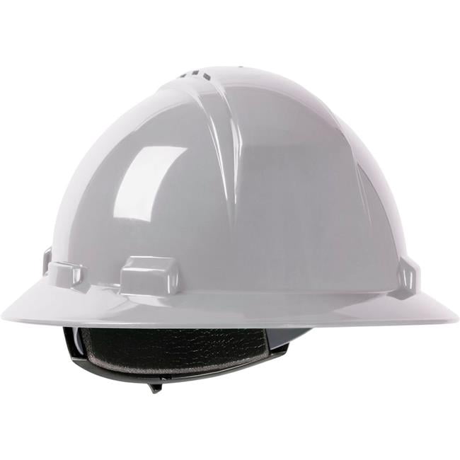 PIP Industries B3113592 Kilimanjaro Full Brim HDPE Shell Vented 4 Point Suspension Ratchet Adjustment Hard Hat, Gray