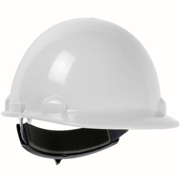 PIP Industries B3113671 Dynamic Dom Cap Style Dome HDPE Shell 4 Point Suspension Ratchet Adjustment Hard Hat, White