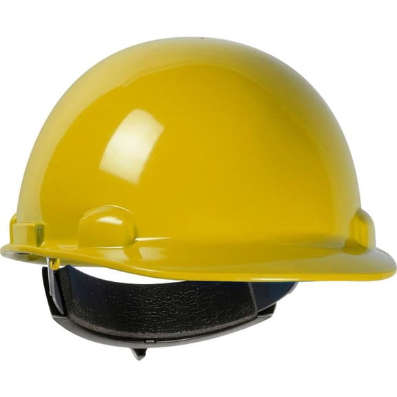 PIP Industries B3113726 Dynamic Dom Cap Style Dome HDPE Shell 4 Point Suspension Ratchet Adjustment Hard Hat, Yellow