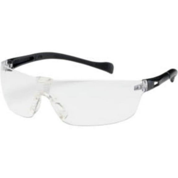 PIP Industries B1505394 Bouton Optical Monteray II Rimless Clear Lens Anti-Scratch Black Frame Safety Glasses