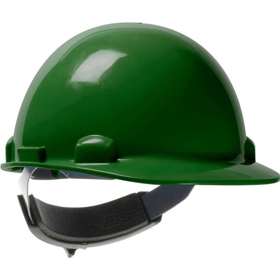 PIP Industries B3113670 Dynamic Dom Cap Style Dome Hard Hat HDPE Shell, 6 Point Suspension Rachet Adjustment - Green