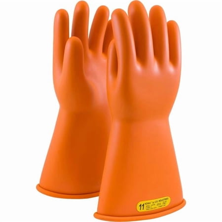 PIP Industries B676841 Electrical Rated Gloves - 14 in. Unlined, Smooth Finish, Beaded, Class 2 Size 10 - Orange