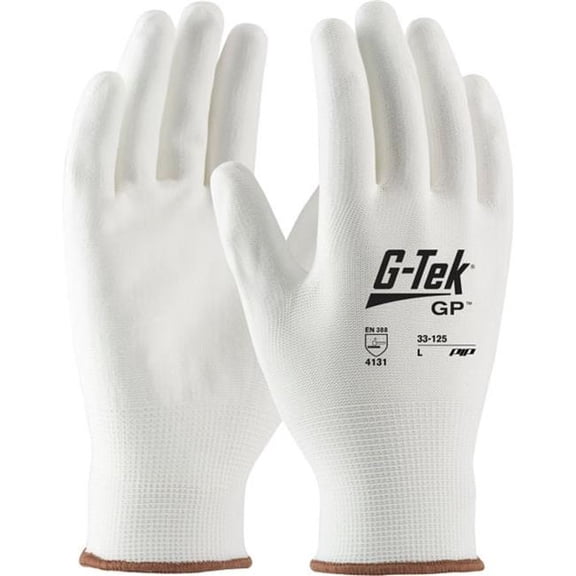 PIP Industries B2274131 G-Tek GP General Duty Nylon Polyurethane Coated Gloves, White - 2XL