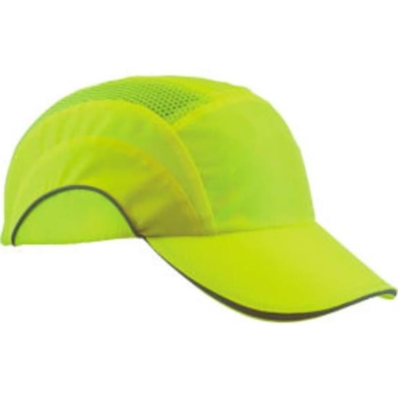 PIP Industries B3113628 Hard A1 Plus Baseball Style Bump HDPE Protective Liner & Adjustable Back High-Visibility Cap, Safety Yellow
