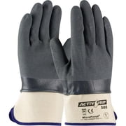 PIP Industries B676456 Micro-Finish Grip Nitrile Coated 56-AG588 Gloves, Gray & White - Large - 12 Pairs
