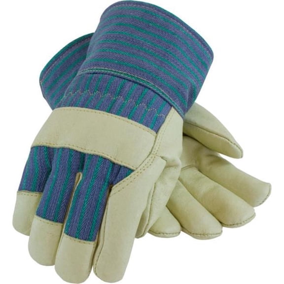 PIP Industries B676573 Pigskin Leather Palm with 3M Thinsulate Lining Striped Fabric Cold Protection Gloves, Blue - Extra Large