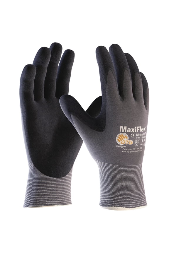 MaxiFlex Ultimate Work Gloves 34-874T - 15G Gray Nylon Shell - Large, 144 Pack