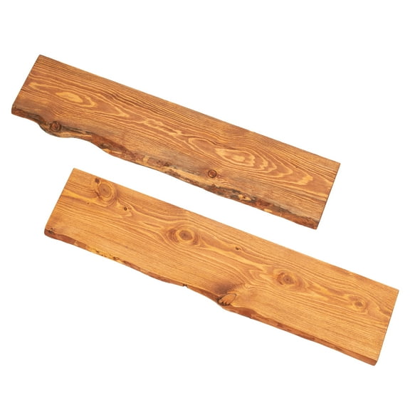 PIPE DECOR 36 in. Live Edge Wood Shelf Sunset Cedar 2 Pack (Wood Only)