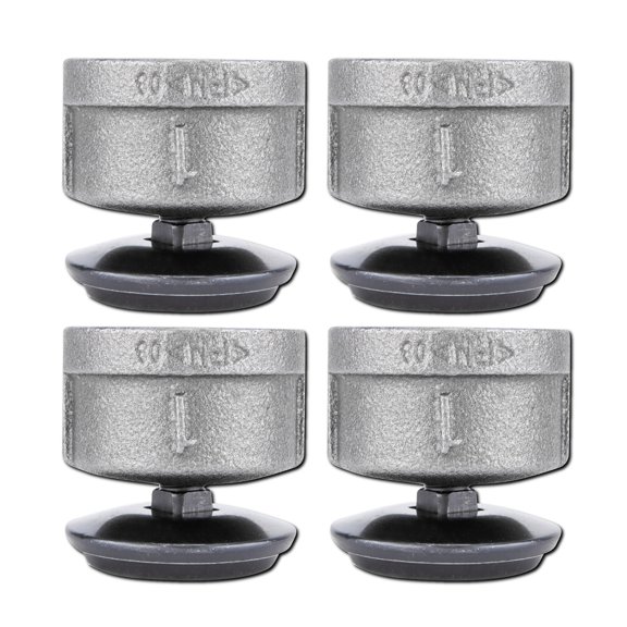 PIPE DECOR Furniture Leg Levelers for 1 Inch Pipe Legs, 4-Pack