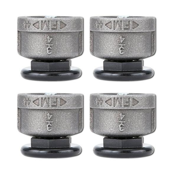 PIPE DECOR Furniture Leg Levelers for 3/4 Inch Pipe Legs, 4-Pack