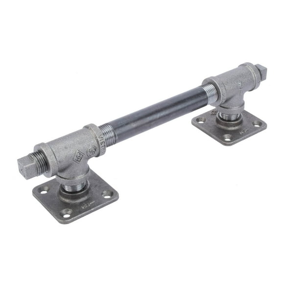 PIPE DECOR Tee Style Barn Door Handle with Mini Square Flange 10.75 In. L