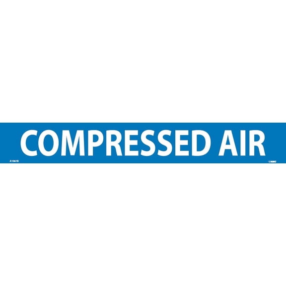 PIPEMARKER, PS VINYL, COMPRESSED AIR, 2X14, 1 1/4" CAP HEIGHT, Blue with white letters (25 Pack)