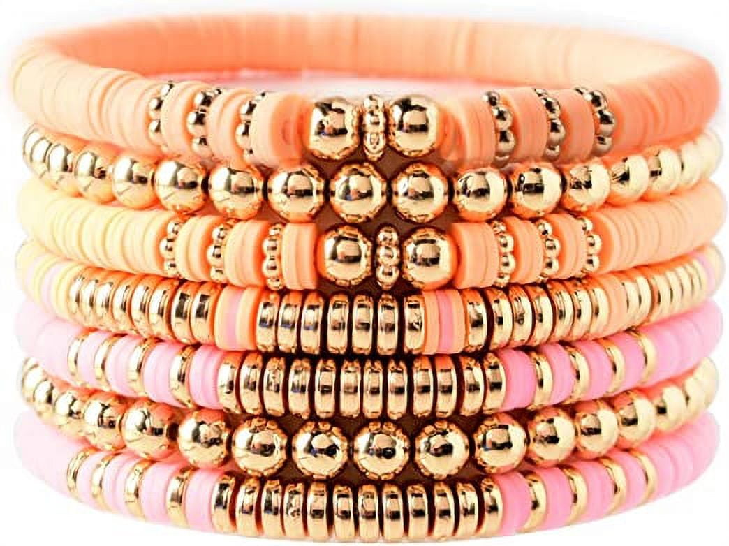 Clay Beads Colorful Bracelets Elastic Custom Orders 