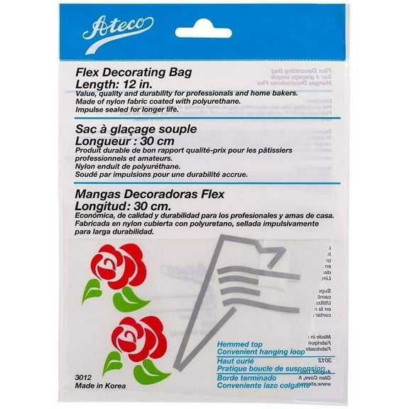 Ateco 3012 Flex Decorating Bag, Coated Nylon, 12-Inch, Reusable