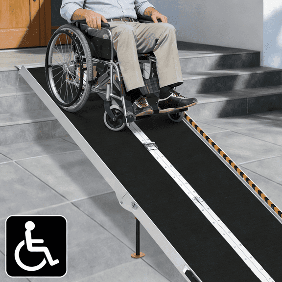 Folding Threshold Wheel Chair Ramp,Anti-Slip Aluminum Folding Portable ...