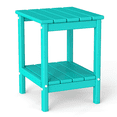 thumbnail image 1 of Pipopa Adirondack Outdoor Side Table,HDPE All Weather Double Layer Patio Side Table,Rectangular End Table for Garden Balcony Pool,Aqua, 1 of 9