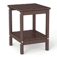thumbnail image 1 of Pipopa Adirondack Outdoor Side Table,HDPE All Weather Double Layer Patio Side Table,Rectangular End Table for Garden Balcony Pool,BrownWood, 1 of 7